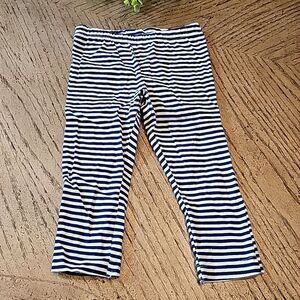 Navy and white stripe capri legging 4T